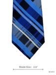 Blue and Navy Plaid Tie with Stripes