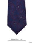 Navy Blue Paisley Tie with Red and White Accents