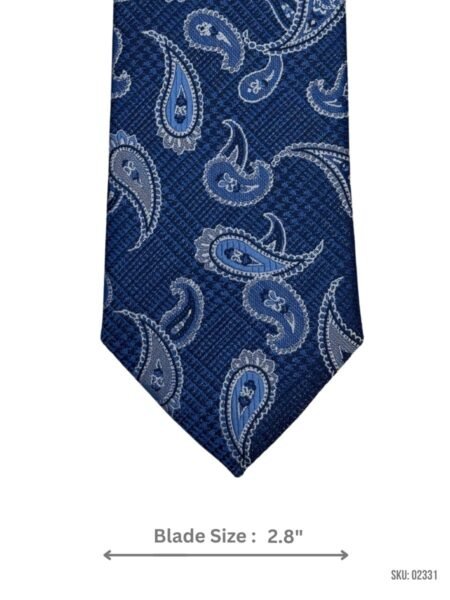 Blue Paisley Tie with Light Blue Accents