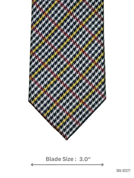 White, Red, and Yellow Plaid Tie