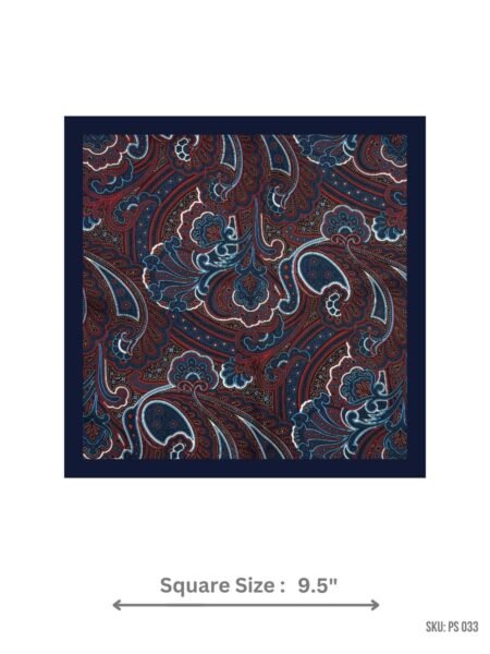 Red and Blue Paisley Pattern Pocket Square