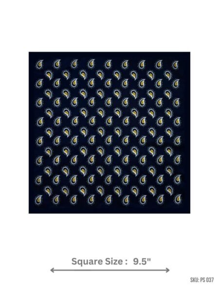 Navy Blue Unique Paisley Pocket Square