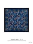 Blue Paisley Pocket Square with Ornate Design