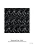 Black and White Paisley Pattern Pocket Square