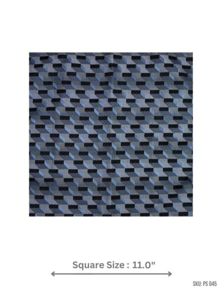Blue and Black Geometric Pocket Square