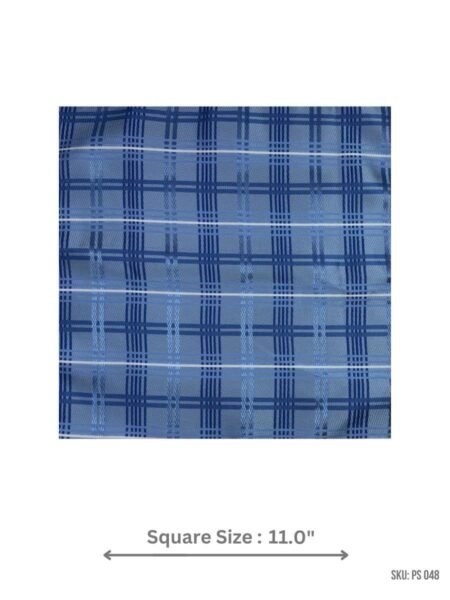 Blue and White Plaid Pocket Square