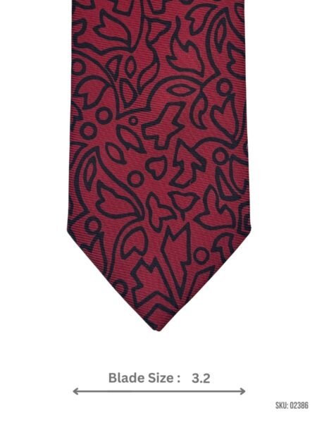 Red and Black Floral Pattern Tie