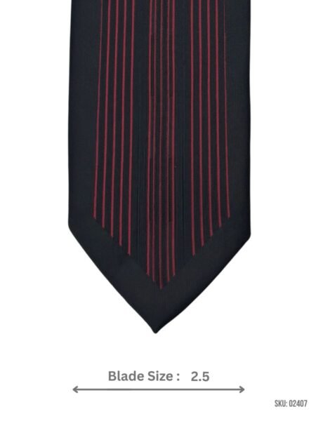 Black Tie with Red Vertical Stripes