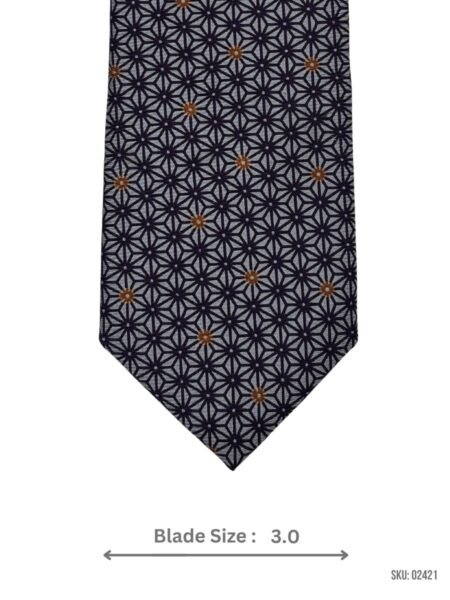 Navy, Gray, Orange Geometric Tie