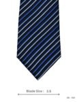 Navy Blue and White Striped Tie