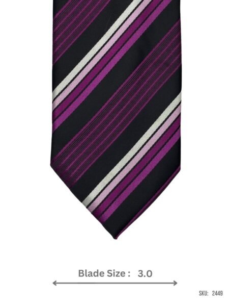 Black and Purple Striped Tie