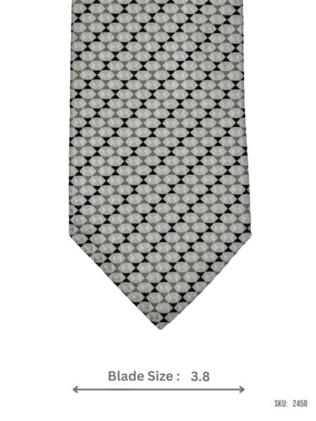 Grey Geometric Patterned Tie