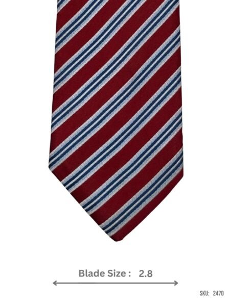 Red with Blue and White Stripes  Tie