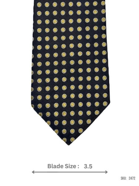 Navy Blue with Yellow Polka Dot Tie
