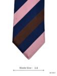 Pink, Navy Blue, and Brown Striped Tie