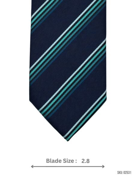 Navy Blue with Green Stripes Tie