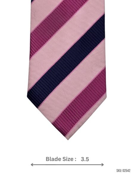Pink and Navy Striped Tie