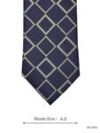 Navy Blue with Gold Square Pattern Tie