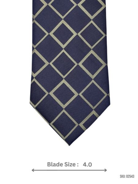 Navy Blue with Gold Square Pattern Tie