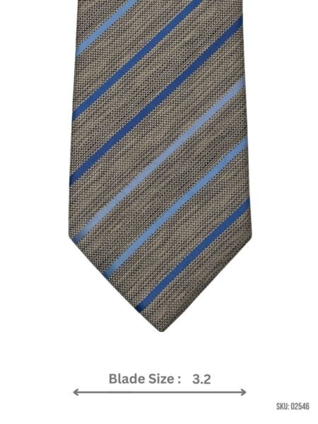 Beige and Blue Striped Tie