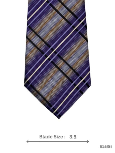 Purple and Brown Plaid Tie