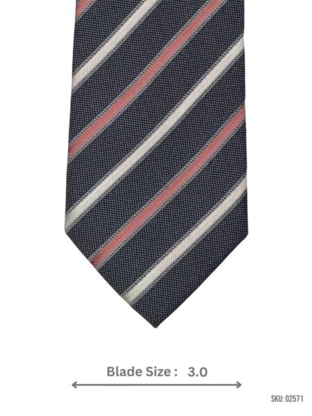 Grey and Pink Striped Tie