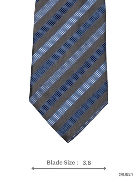 Grey & Blue Striped Tie