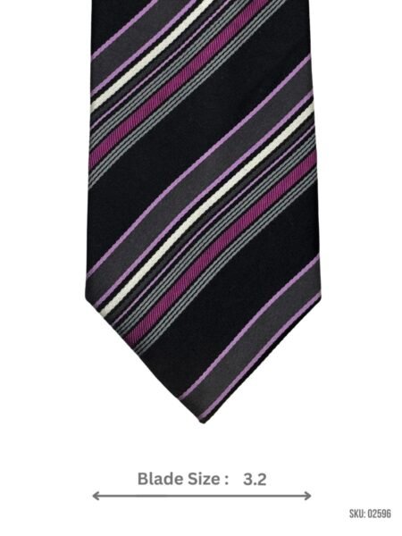 Black with Purple Stripes Tie