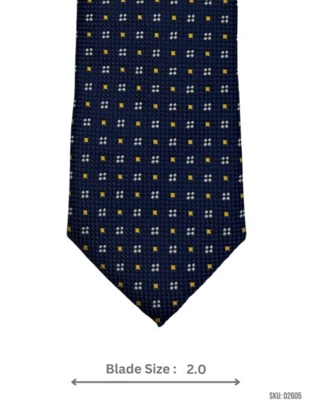 Navy and Yellow Diamond Pattern Tie