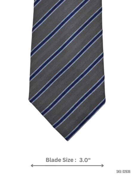 Grey & Blue Stripes Tie