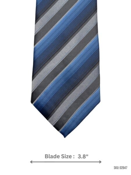 Blue & Grey Striped Tie