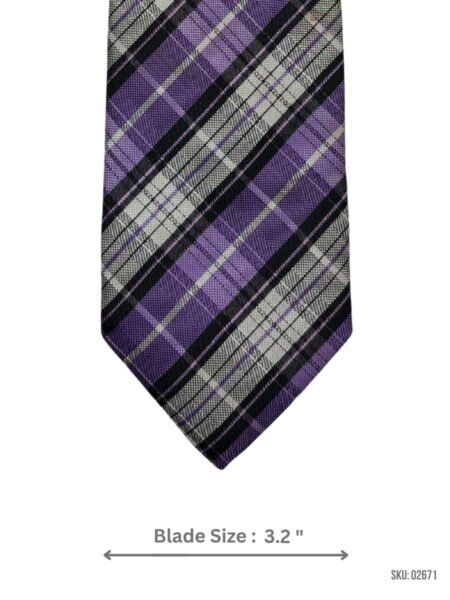 Purple Plaid Pattern Tie
