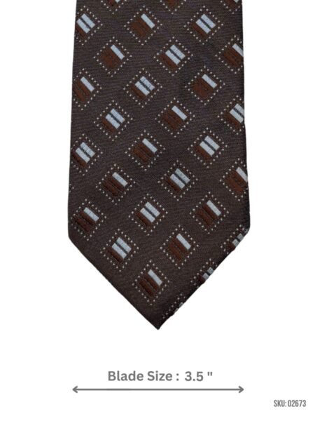 Brown Geometric Pattern Tie