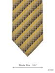 Yellow & Brown Herringbone Striped Tie