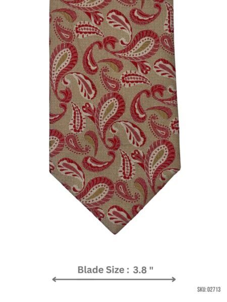 Tan with Red Paisley Pattern Tie