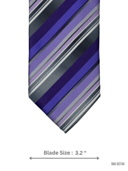 Purple & Gray Striped Tie