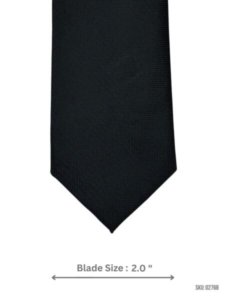 Solid Black Textured Tie