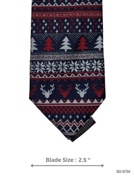 Navy Blue Christmas Patterned Tie