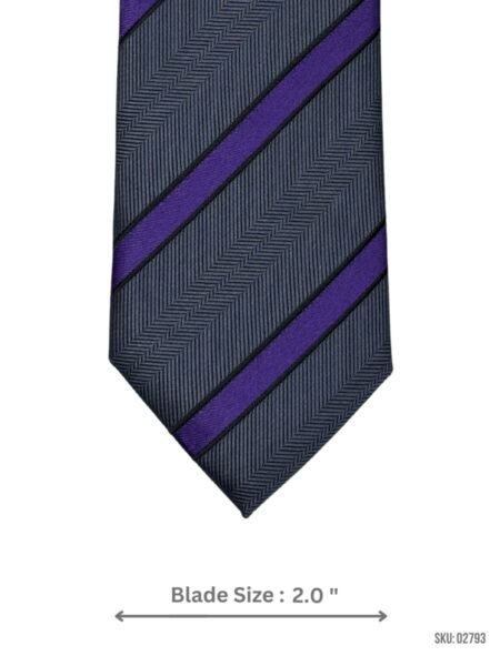 Grey and Purple Striped Tie