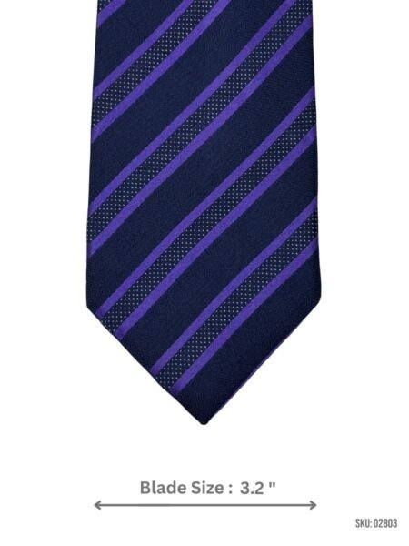 Navy Blue Tie with Purple Stripes