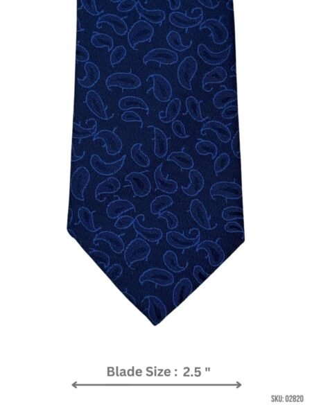 Navy Blue Tie with Tonal Paisley Texture