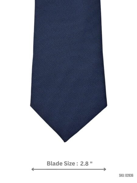 Solid Navy Blue Textured Tie