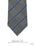 Olive Grey Tie with Navy Diagonal Stripe Pattern