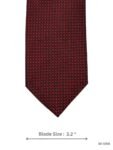 Deep Red Tie with Black Pyramid Geometric Texture