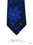Navy Blue Floral Tie with Blue Pattern for Stylish Formal Wear