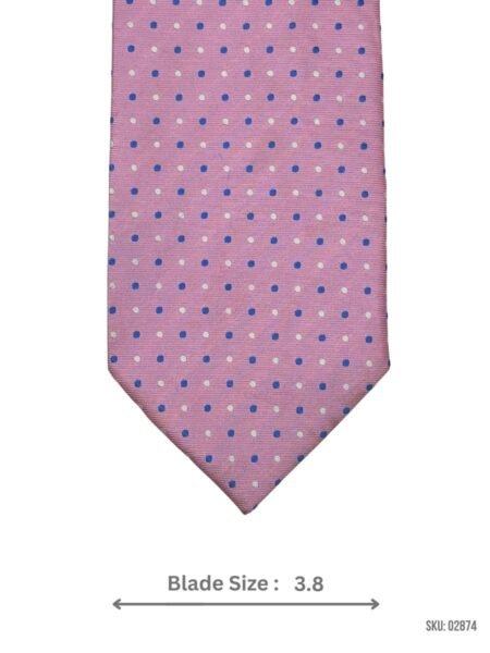 Pink Tie with Blue & White Polka Dot Pattern