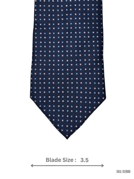 Navy Blue Tie with Light Blue Micro Squares