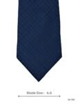 Navy Blue Textured Check Pattern Tie