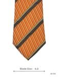 Orange Tie with Brown & Olive Diagonal Stripes