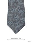 Grey Tie with Blue Floral Pattern